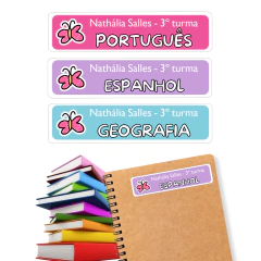 Etiquetas Adesivas para Disciplinas Escolares - 18 Unidades
