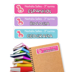 Etiquetas Adesivas para Disciplinas Escolares - 18 Unidades
