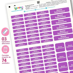 Etiqueta Escolar Adesiva - A Partir 74 Pçs, 3 Tamanhos - À Prova D'água - M.07B - comprar online