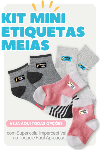 Banner de Etiquetas Escolares, Etiquetas Termocolantes para Uniformes e TAG para Mochilas I Dinu´s TAG