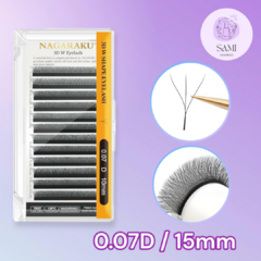 Pestañas Nagaraku 3D W Eyelash 0.07D 15MM MEDIDA UNICA