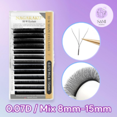 Pestañas Nagaraku 3D W Eyelash 0.07D MIX 8MM-15MM