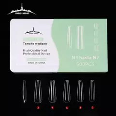 Tips Paris Night X500PCS Caja Verde Set Regular ( medidas del N3 al N7 )