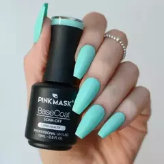 Base Coat 2 en 1 - Color Mermaid Green - Pink Mask