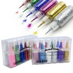 Polvo Glitter Para Uñas Paris Night X12 - comprar online