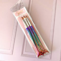 Pinceles Para Gel Cola De Sirena X3 Eloise