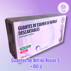 Guantes de Nitrilo - Rosa - Talle S Caja x100U. - comprar online