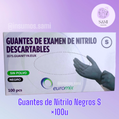 Guantes de Nitrilo - Negro - Talle S Caja x100U.