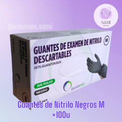 Guantes de Nitrilo - Negro - Talle M Caja x100U. en internet