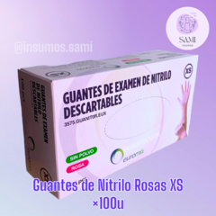 Guantes de Nitrilo - Rosa - Talle XS Caja x100U. - comprar online