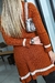 Cardigan Itália - casaco de tricot canelado com detalhes em listra na internet