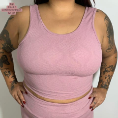 Crop top texturizado Rosa viejo