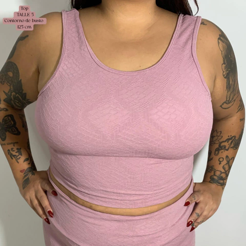 Crop top texturizado Rosa viejo