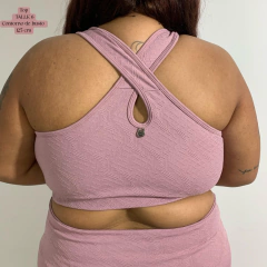 Top Cruzado texturizado Rosa viejo - comprar online