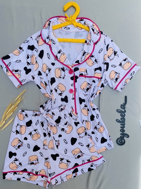 Pijama Americano Curto Plus Size - Vaquinha