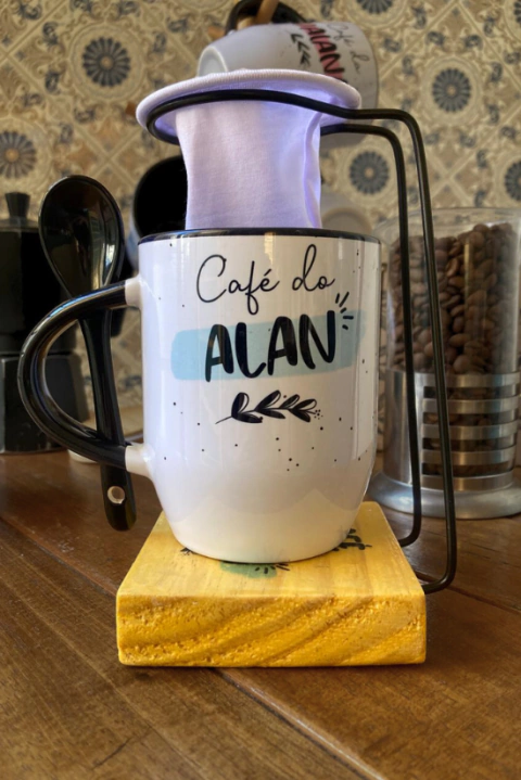 Kit Caneca Personalizada com nome com detalhes azuis - comprar online