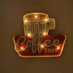 LETRERO METÁLICO LUZ LED #APC316 - comprar online