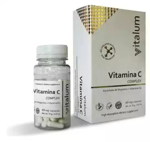 VITAMINA C no acida ( Ascorbato de Magnesio) VITALUM x 60 capsulas de 500mg