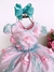 Vestido Princesa Jardim Encantado Rosa Bebe e Verde Tiffany (VESTPRNCJDMECTRSBBV na internet