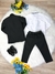 Terno Social Com Calça Preto Camisa Branca Com Gravata (0788PT) - Gabi Boutiquekids