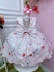 Vestido Infantil Rosa Flores Primavera Com Cinto de Pérolas (1008RF) na internet