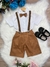 Conjunto Social Short Camisa Gravata Susp. Caramelo Escuro (3439CA) - Gabi Boutiquekids