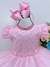 Vestido Infantil Rosa Peito C/ Nervura Strass Pérolas (3552R) - comprar online