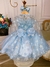 Vestido Infantil Frozen com Capa e Laço Festa Princesas Luxo (055AA)