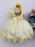 Vestido Infantil Amarelo Cinto de Pérolas Casamento Luxo (7504AE) - Gabi Boutiquekids