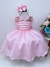 Vestido Infantil Rosa C/ Renda e Busto Plissado Daminhas (1488RS) - comprar online