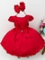 Vestido Infantil Vermelho C/ Laço Strass Luxo (3182VM)