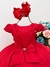 Vestido Infantil Vermelho C/ Laço Strass Luxo (3182VM) - comprar online