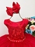 Vestido Infantil Vermelho Damas de Honra Cinto Pérola Strass (2124VQ) - comprar online