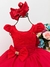 Vestido Infantil Vermelho C/ Renda Laço Strass Luxo (3185VM) - comprar online