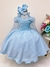 Vestido Infantil Frozen Com Capa Festas de Princesas Luxo (0072AZ)