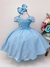 Vestido Infantil Frozen Com Capa Festas de Princesas Luxo (0072AZ) - Gabi Boutiquekids