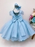 Vestido Infantil Frozen Com Capa Festas de Princesas Luxo (0072AZ) - loja online