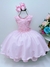 Vestido Infantil Rosa C/ Renda e Cinto Pérolas (2300R)