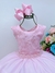 Vestido Infantil Rosa C/ Renda e Cinto Pérolas (2300R) - comprar online