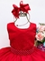 Vestido Infantil Vermelho Strass Luxo Festa Damas (590VM) - Gabi Boutiquekids