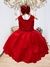 Vestido Infantil Vermelho Strass Luxo Festa Damas (590VM)