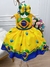 Vestido Infantil Temático Amarelo e Azul Brasil C/ Pérolas (1176AM)