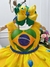 Vestido Infantil Temático Amarelo e Azul Brasil C/ Pérolas (1176AM) - comprar online