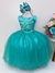 Vestido Infantil Verde Damas de Honra e Cinto Strass Pérola (2124VV)