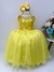 Vestido Infantil Amarelo Renda Metalizada Tule C/ Brilho Damas (2109Y)