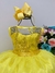 Vestido Infantil Amarelo Renda Metalizada Tule C/ Brilho Damas (2109Y) - comprar online