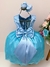 Vestido Infantil Azul Com Renda Busto Cinto Strass Luxo (2140AZ) na internet