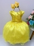 Vestido Infantil Amarelo Com Renda Busto Cinto Strass Luxo (2140AM)