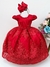 Vestido Infantil Vermelho Renda Realeza Cinto Pérolas Luxo (4610VERMELHO2)