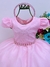 Vestido Infantil Rosa Renda Damas Cinto Pérolas C/ Tiara (1062RO) - comprar online